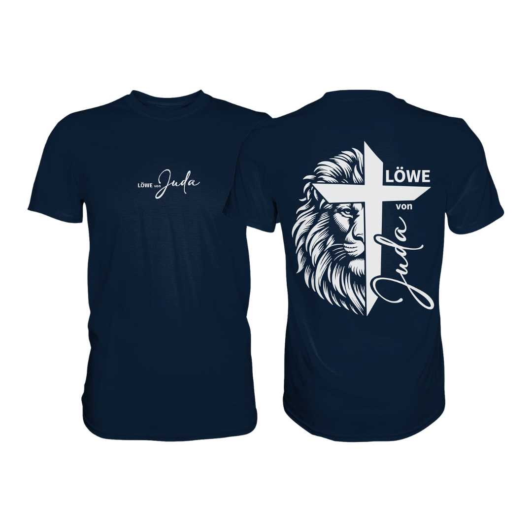 Offb 5,5 - Löwe von Juda - Kreuz - doppelseitiger Druck - Premium Shirt