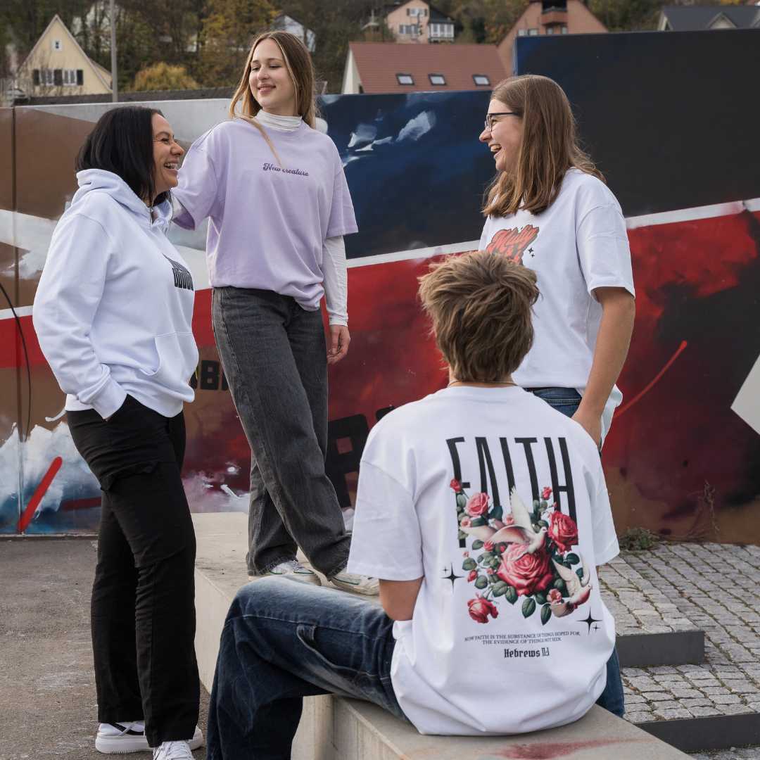 Heb 11,1 - FAITH - Oversize-Shirt - doppelseitiger Druck