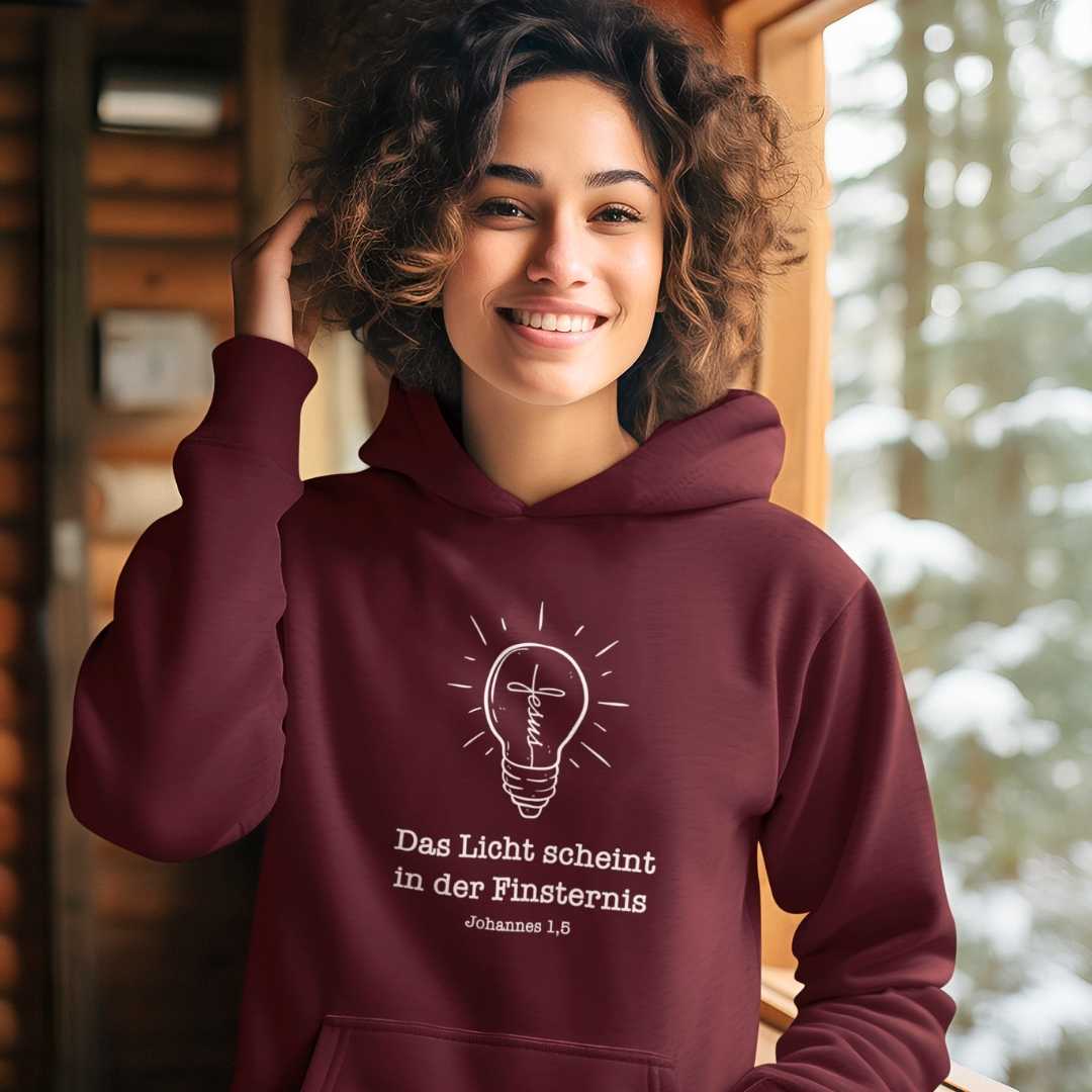 Joh 1,5 - Das Licht scheint - Organic Hoodie