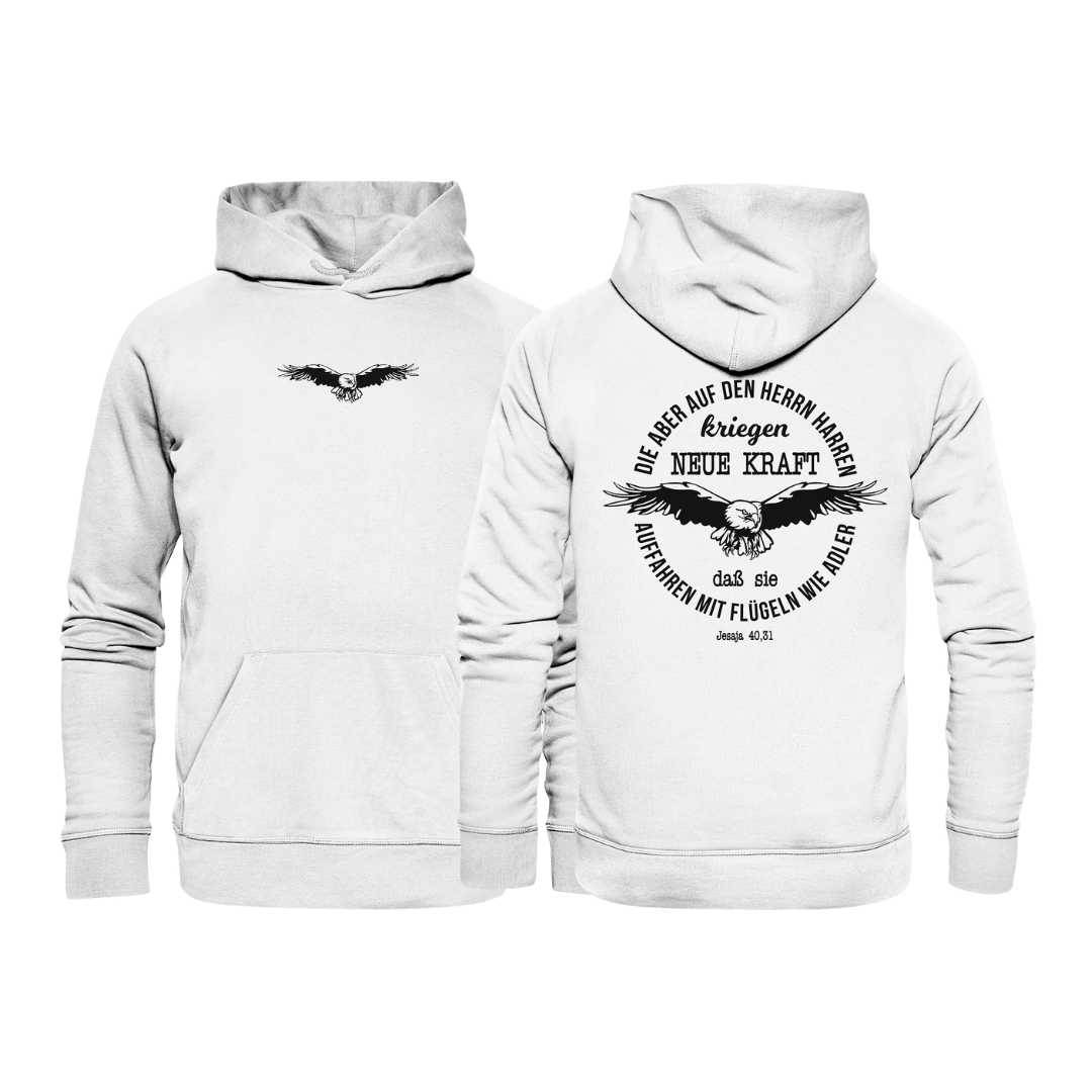 Jes 40,31 - Adler 2 - doppelseitiger Druck - Organic Hoodie