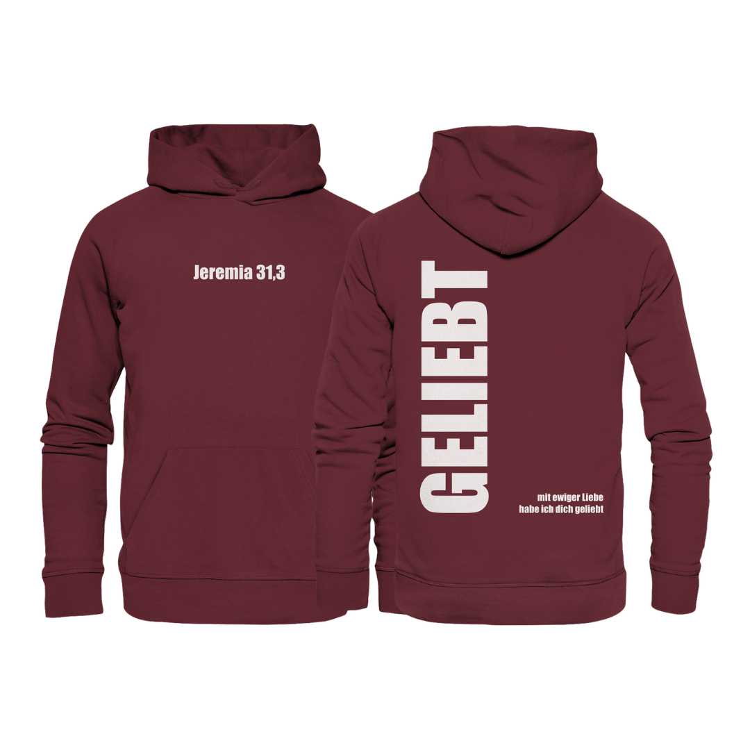 Jer 31,3 - GELIEBT - Organic Hoodie