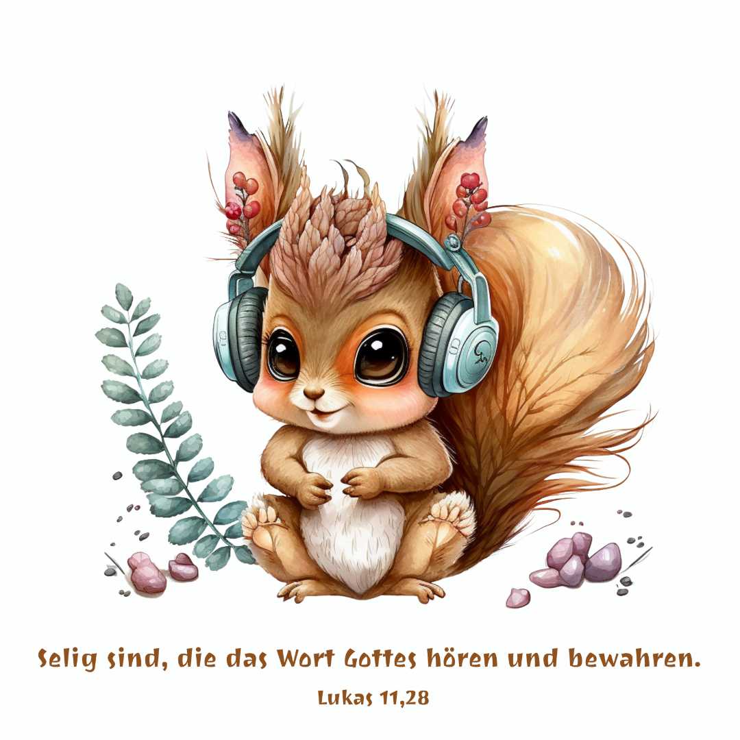 Lk 11,28 - Squirrel -Bügelbild