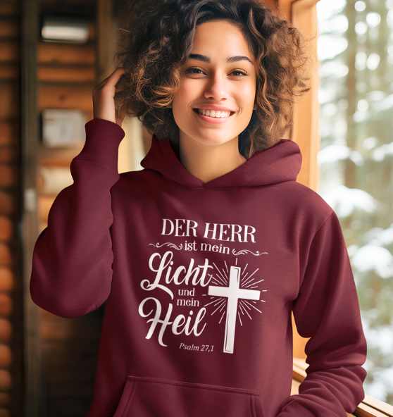 Ps 27,1 - Der HERR ist mein Licht &amp; mein Heil(2) - Organic Basic Hoodie