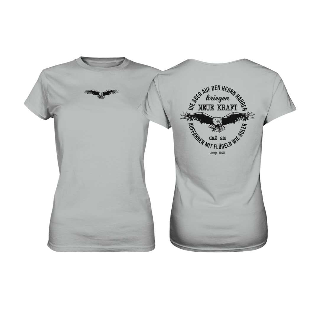 Jes 40,31 - Adler 2 - doppelseitiger Druck - Ladies Premium Shirt