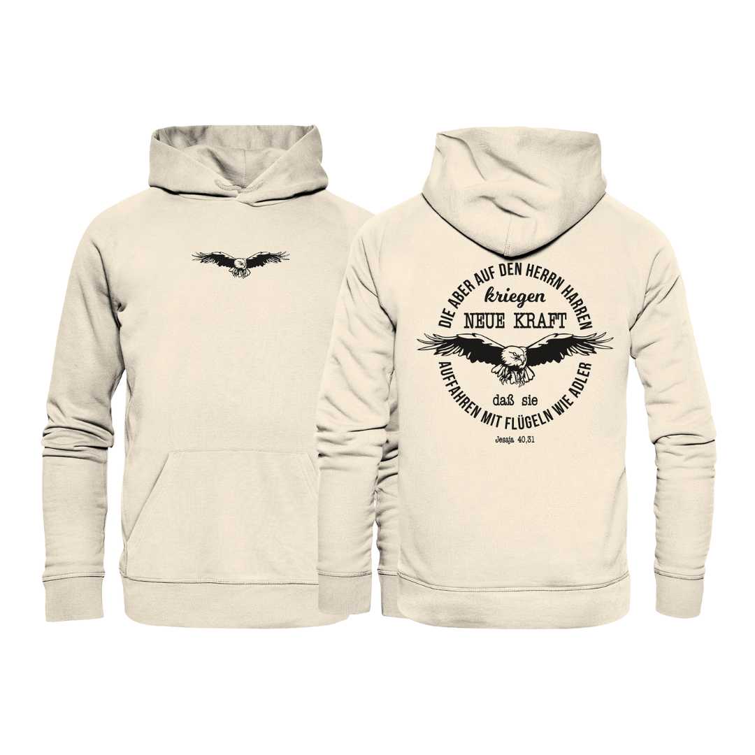 Jes 40,31 - Adler 2 - doppelseitiger Druck - Organic Hoodie