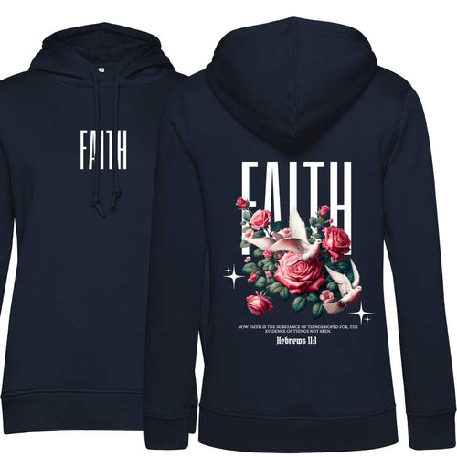 Heb 11,1 - FAITH - beidseitiger Druck - Damenhoodie