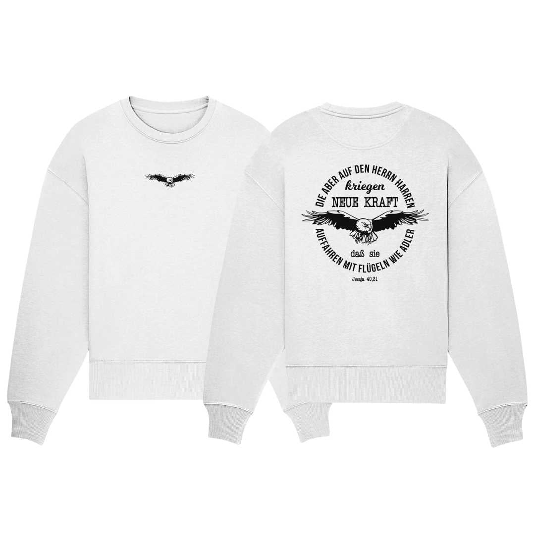 Jes 40,31 - Adler 2 - doppelseitiger Druck - Organic Oversize Sweatshirt