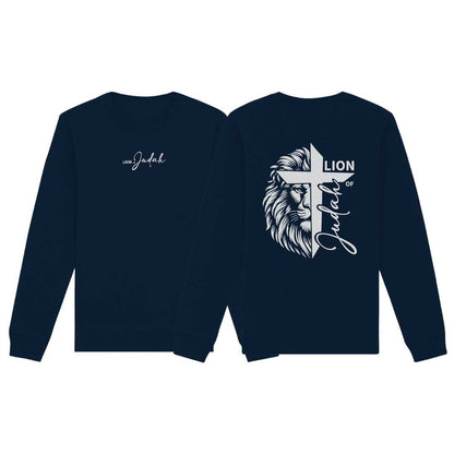 Offb 5,5 - Lion of Judah - Cross - doppelseitiger Druck - Organic Basic Unisex Sweatshirt