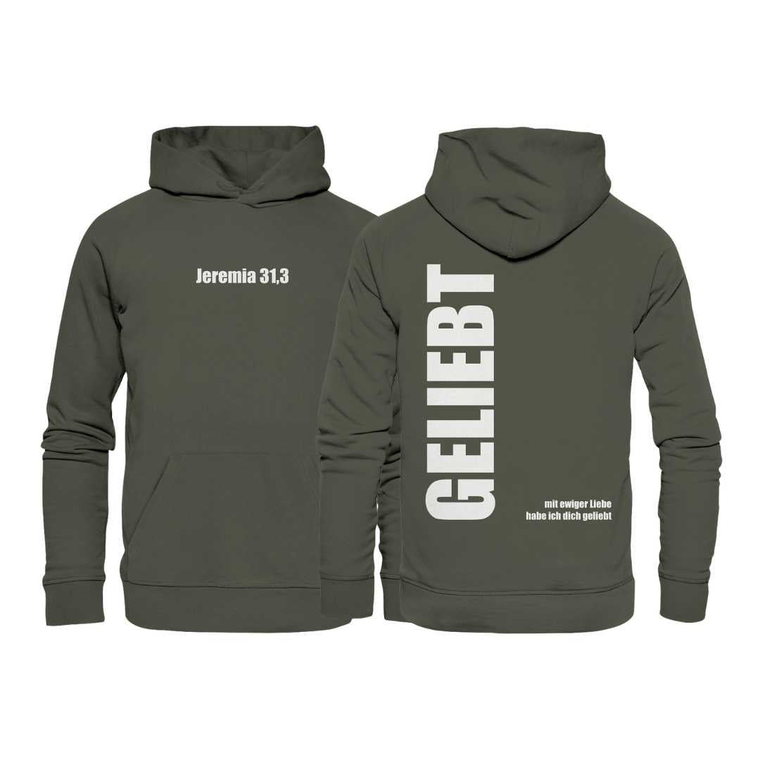 Jer 31,3 - GELIEBT - Organic Hoodie