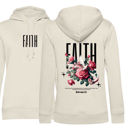 Heb 11,1 - FAITH - beidseitiger Druck - Damenhoodie