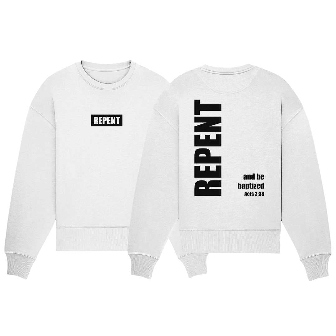 Apg 2,38 - REPENT - Organic Oversize Sweatshirt