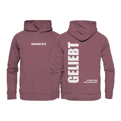 Jer 31,3 - GELIEBT - Organic Hoodie