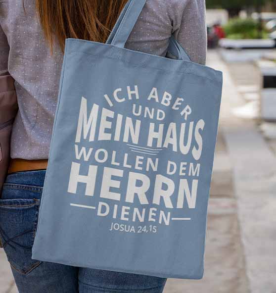 Jos 24,15 - Mein Haus - Baumwolltasche