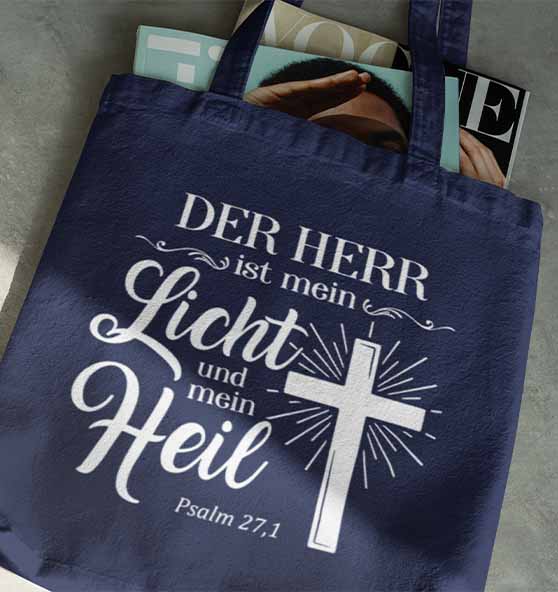 Ps 27,1 - Der HERR ist mein Licht &amp; mein Heil (2) - Baumwolltasche