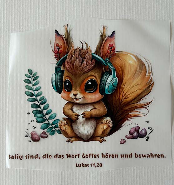 Lk 11,28 - Squirrel -Bügelbild