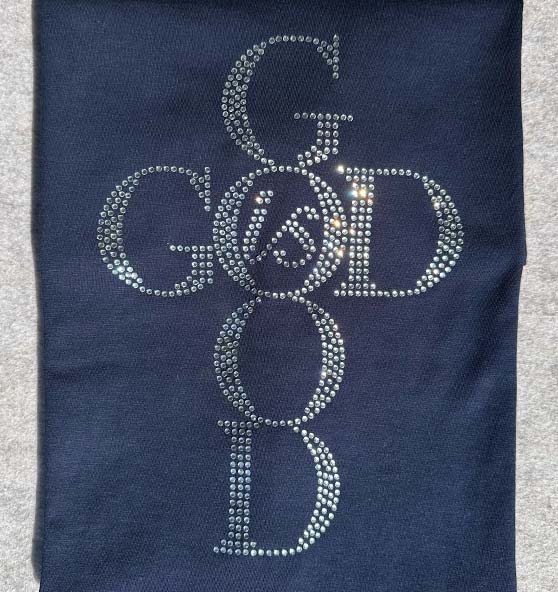 Ps 100,5 / Lk 18,19 - GOD is GOOD - Strass - 3/4 Arm-Shirt