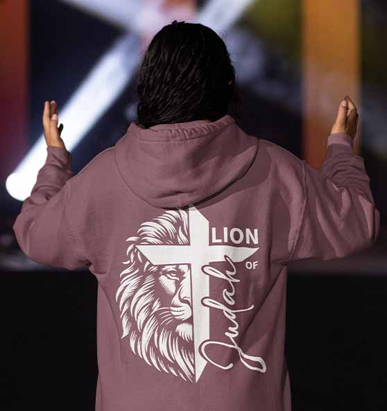 Offb 5,5 - Lion of Judah - Cross - Organic Hoodie