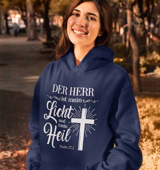 Ps 27,1 - Der HERR ist mein Licht &amp; mein Heil(2) - Organic Hoodie