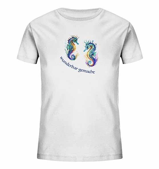 Ps 139,14 - Wunderbar gemacht (Seepferdchen) - Kids - Organic T-Shirt