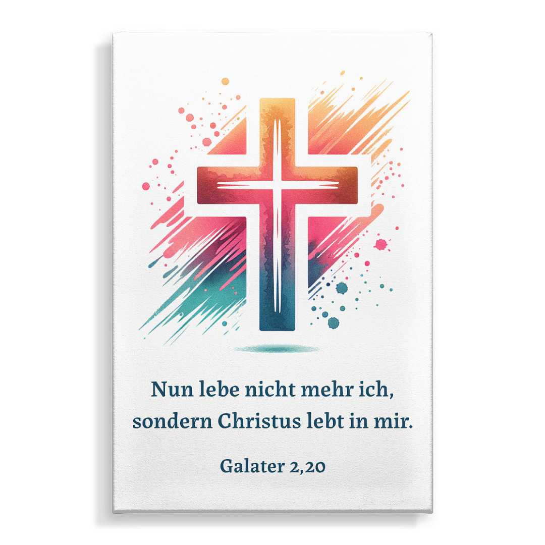 Gal 2,20 - Christus in mir - Leinwand 45x30cm