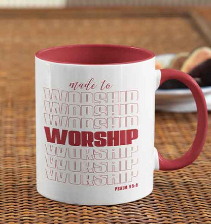 Ps 95,6 - made to WORSHIP - Tasse zweifarbig