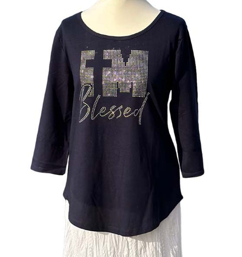 I'M Blessed - Strass - 3/4 Arm-Shirt