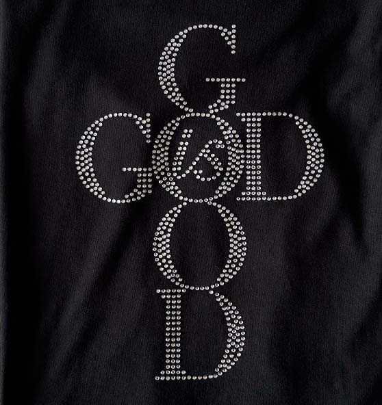 Ps 100,5 / Lk 18,19 - GOD is GOOD - Strass - 3/4 Arm-Shirt