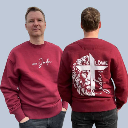 Offb 5,5 - Löwe von Juda - Kreuz - doppelseitiger Druck - Organic Oversize Sweatshirt