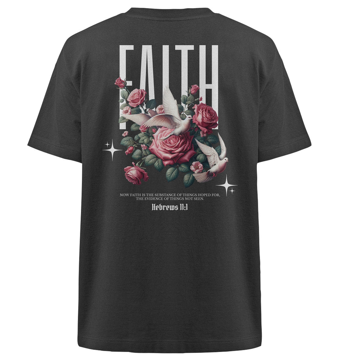 Hebr 11,1 - FAITH - Rückenprint - Heavy Oversized Organic Shirt