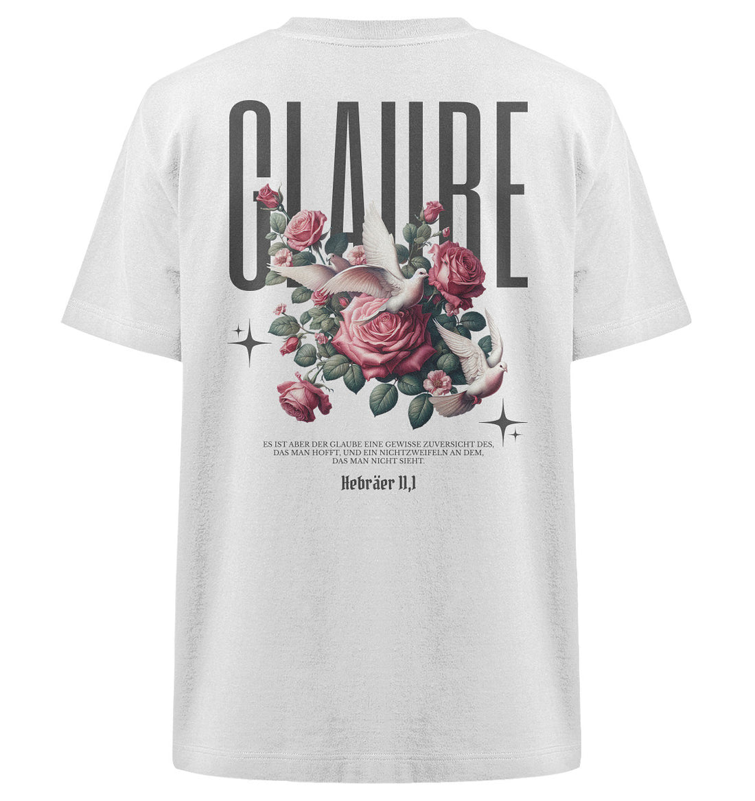 Hebr 11,1 - GLAUBE - Rückenprint - Heavy Oversized Organic Shirt