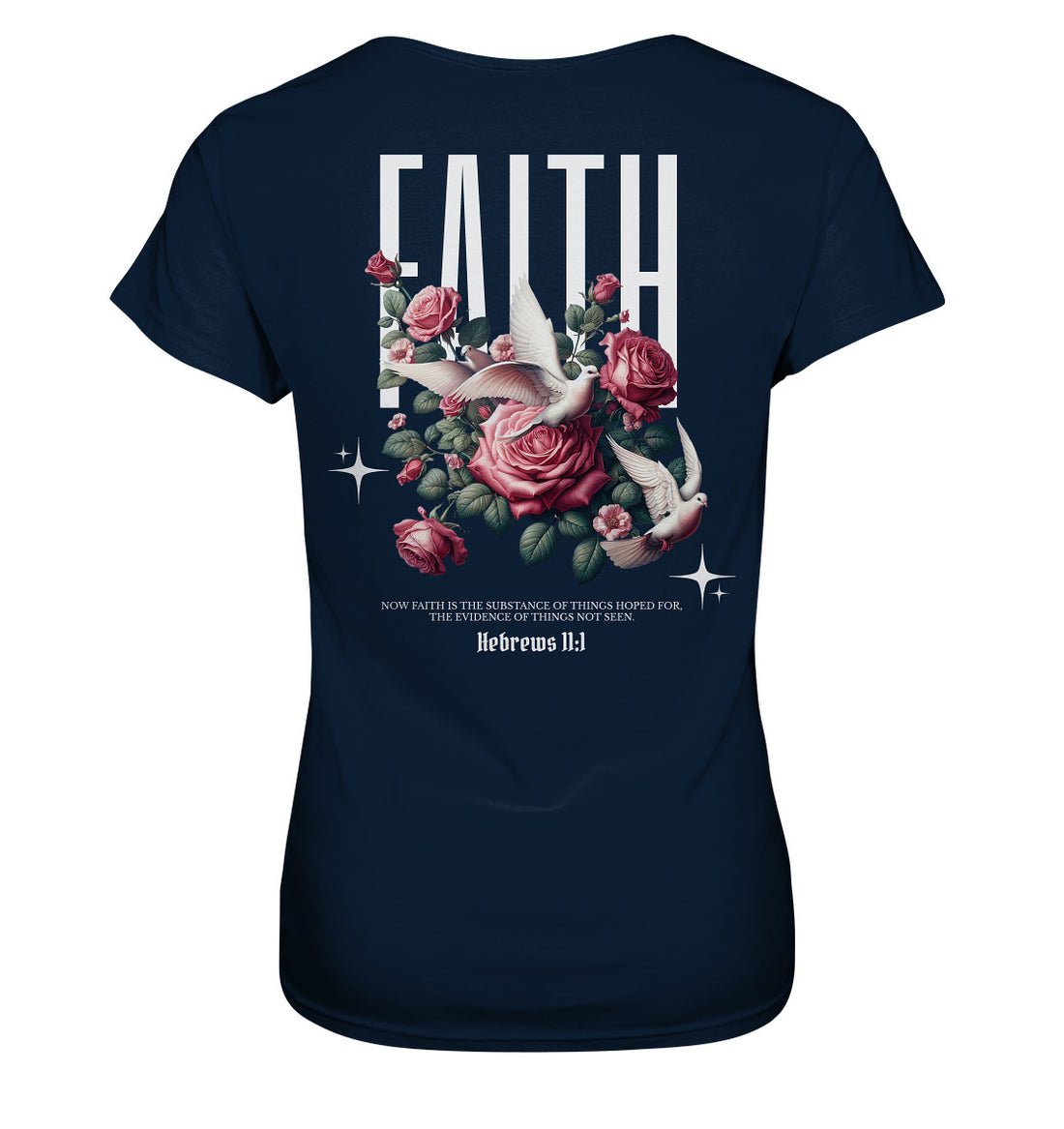 Hebr 11,1 - FAITH - Rückenprint - Ladies Premium Shirt