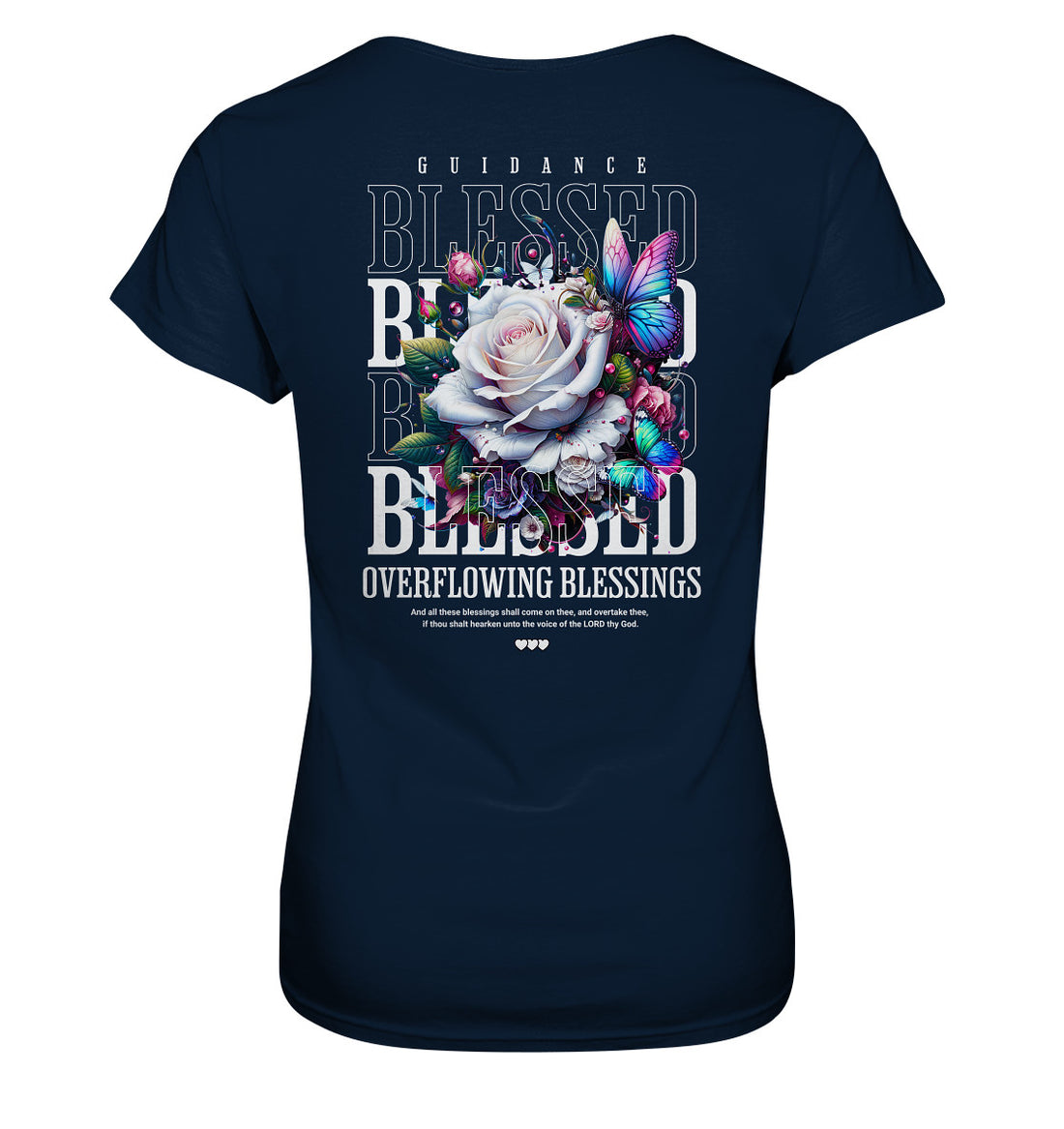 5.Mo 28,2 - BLESSED - Rückenprint - Ladies Premium Shirt