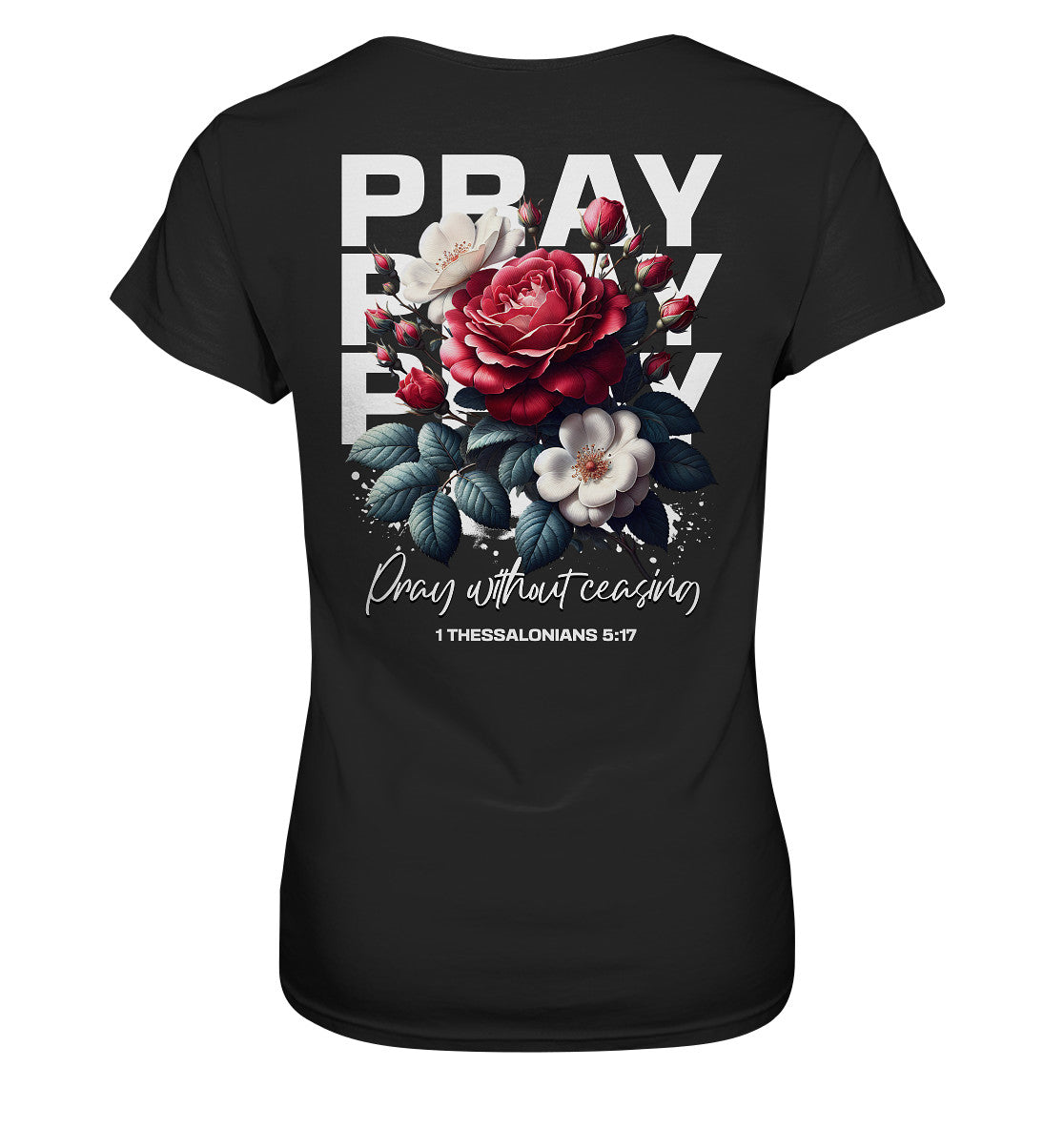 1.Thess 5,17 - PRAY - Rückenprint - Ladies Premium Shirt