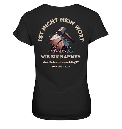 Jer 23,29 - wie ein Hammer - Rückenprint - Ladies Premium Shirt