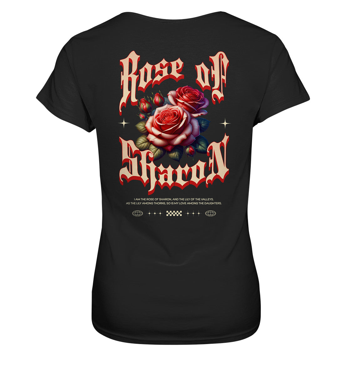 Hoh 2,1 - Rose of Sharon - Rückenprint - Ladies Premium Shirt