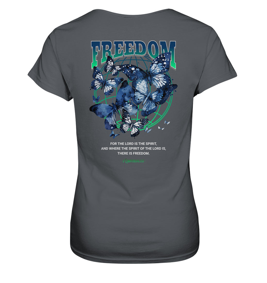 2.Kor 3,17 - FREEDOM - Rückenprint - Ladies Premium Shirt