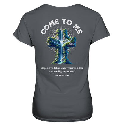 Mt 11,28 - Come to me - Rückenprint - Ladies Premium Shirt