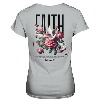 Hebr 11,1 - FAITH - Rückenprint - Ladies Premium Shirt