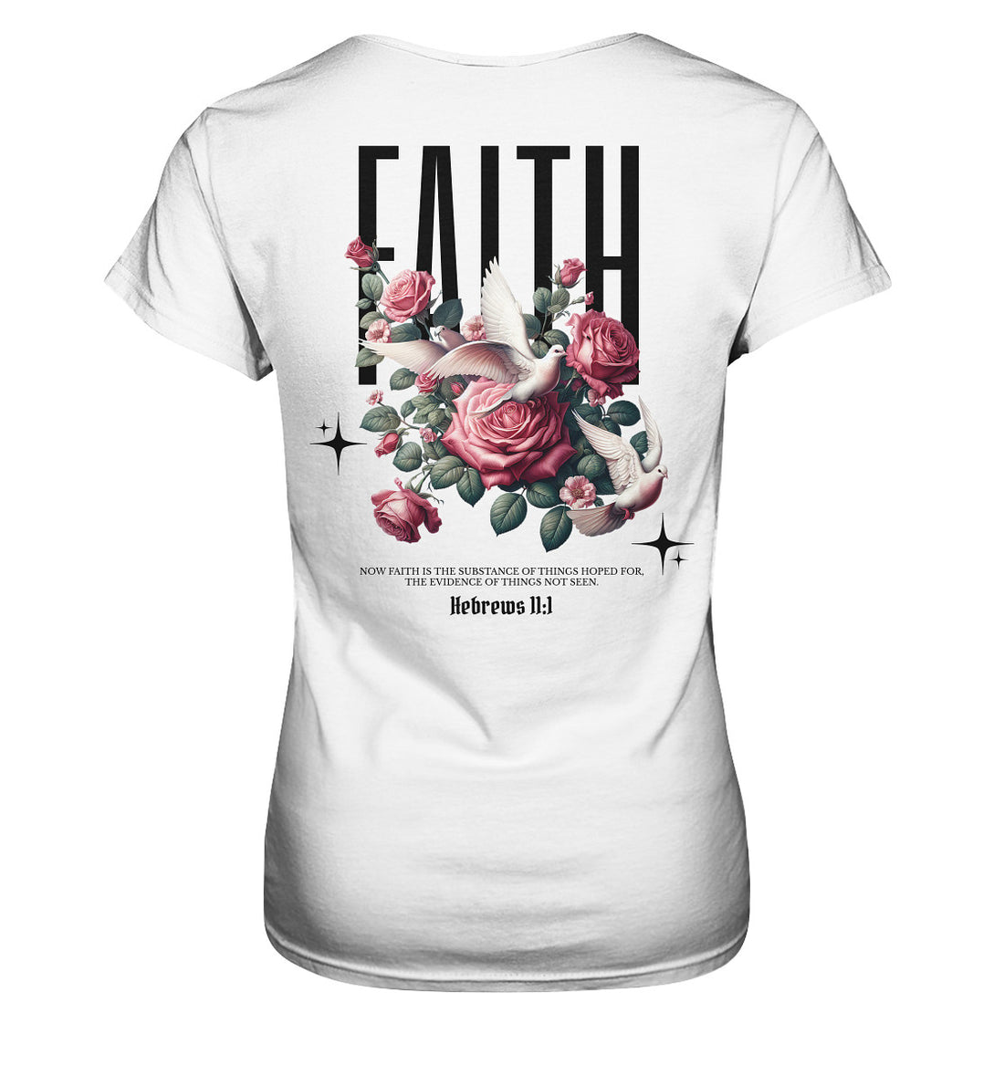 Hebr 11,1 - FAITH - Rückenprint - Ladies Premium Shirt