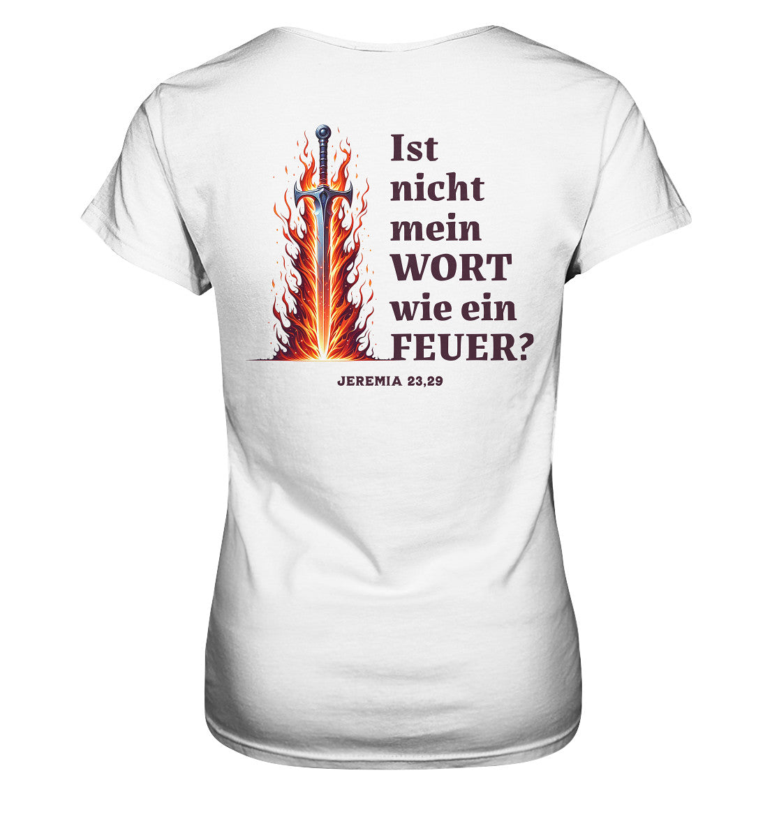 Jer 23,29 - wie ein Feuer - Rückenprint - Ladies Premium Shirt