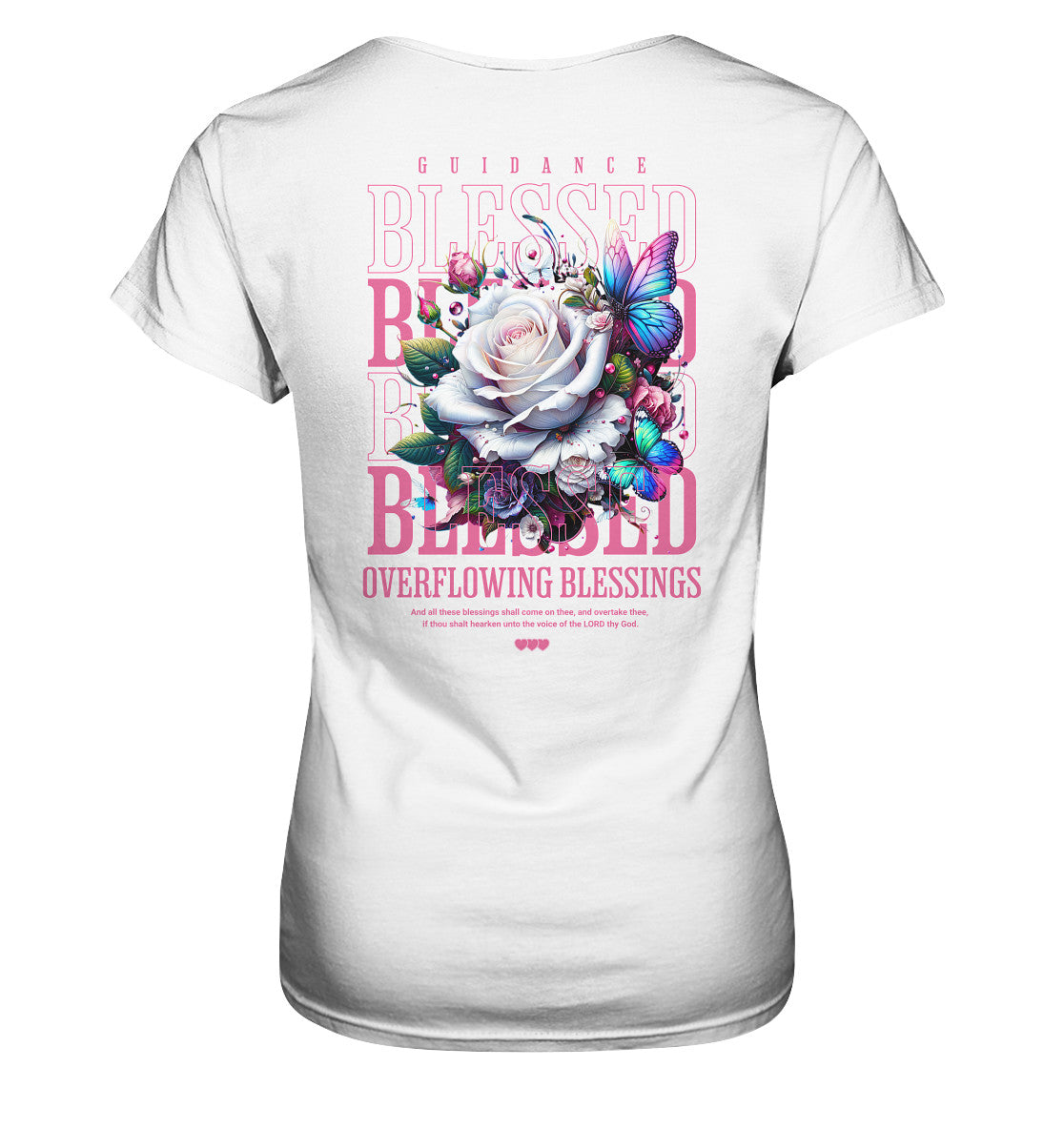 5.Mo 28,2 - BLESSED - Rückenprint - Ladies Premium Shirt