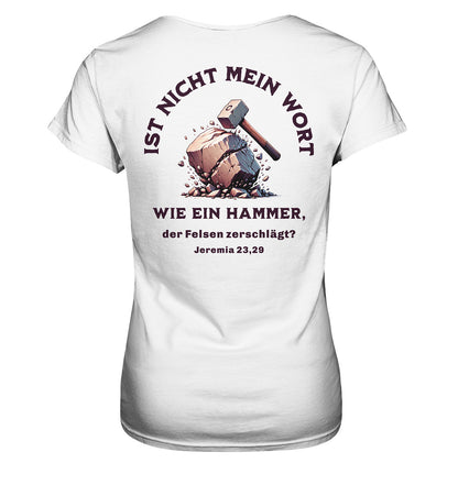 Jer 23,29 - wie ein Hammer - Rückenprint - Ladies Premium Shirt