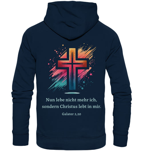 Gal 2,20 - Christus in mir - Rückenprint - Organic Hoodie