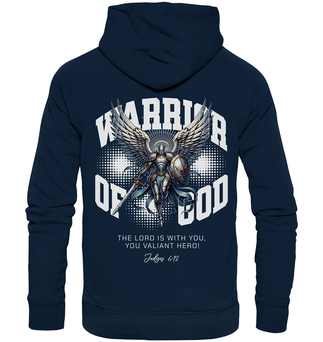 Ri 6,12 - Warrior of God - Rückenprint- Organic Hoodie