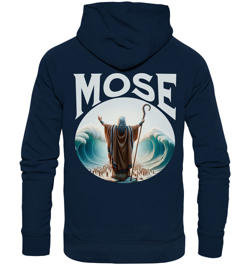 2.Mo 14,21-22 - Mose teilt das Meer - Rückenprint - Organic Hoodie