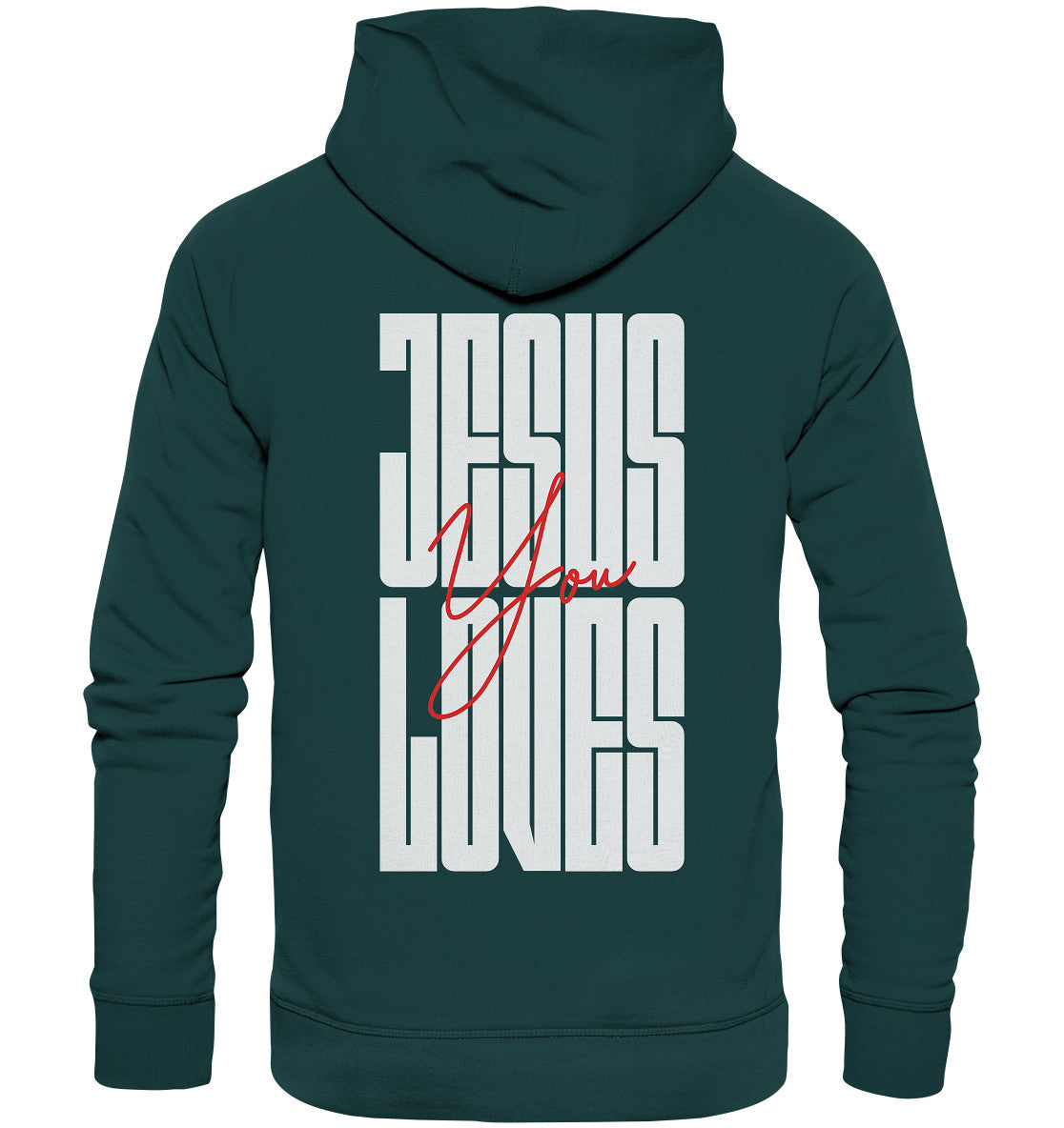 Joh 15,13 - JESUS LOVES You - Rückenprint - Superflausch-Hoodie