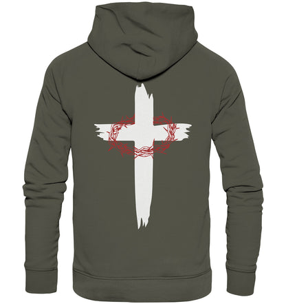 Kreuz mit Dornenkrone - Organic Hoodie