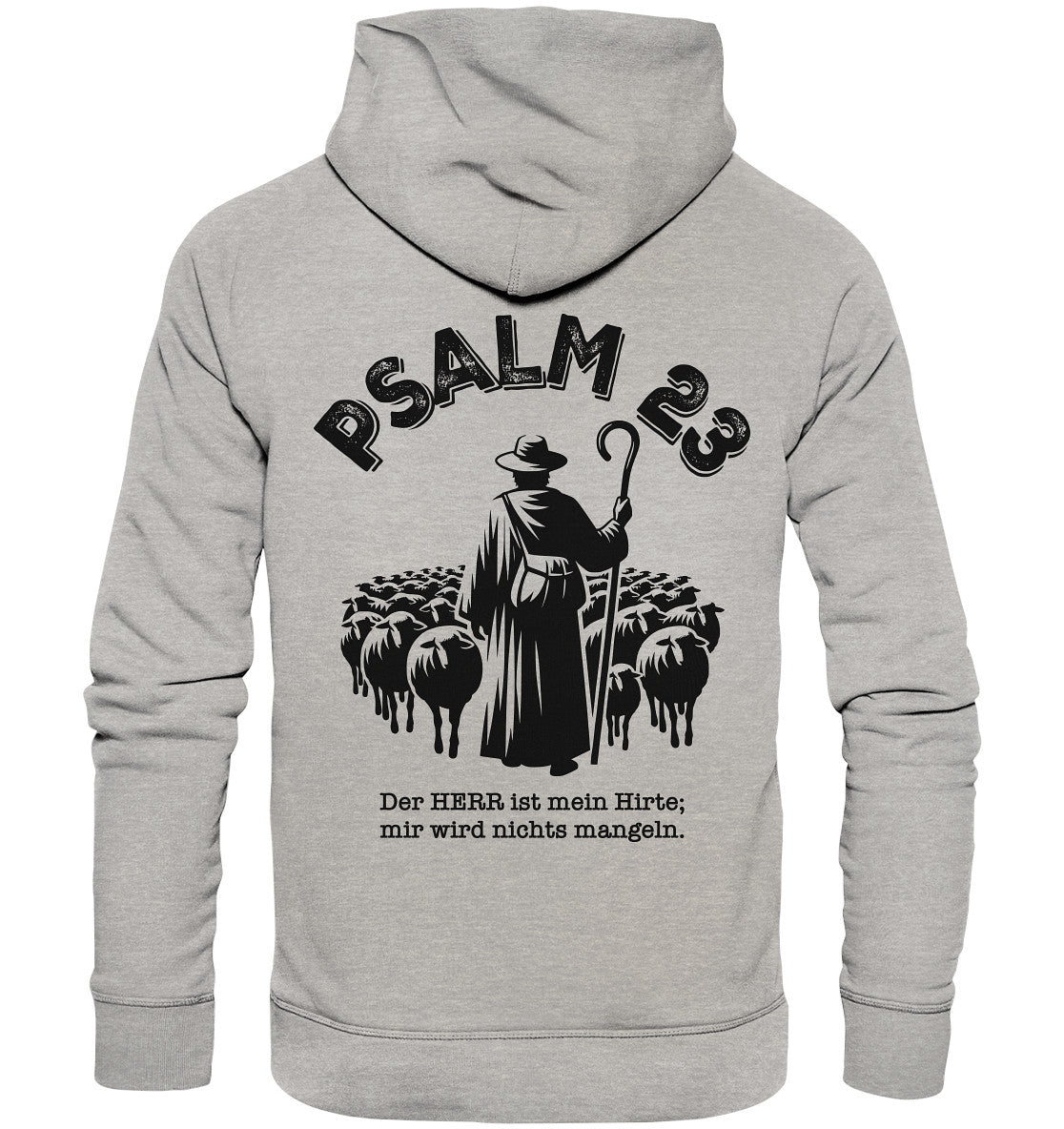 Ps 23,1 - Der HERR ist mein Hirte - Rückenprint - Organic Hoodie