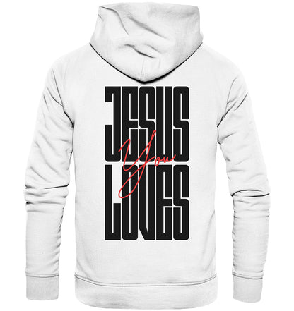 Joh 15,13 - JESUS LOVES You - Rückenprint - Superflausch-Hoodie