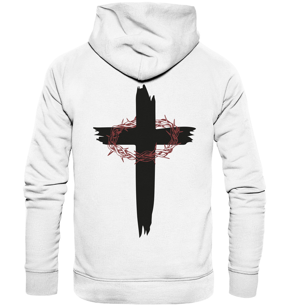 Kreuz mit Dornenkrone - Rückenprint - Superflausch-Hoodie